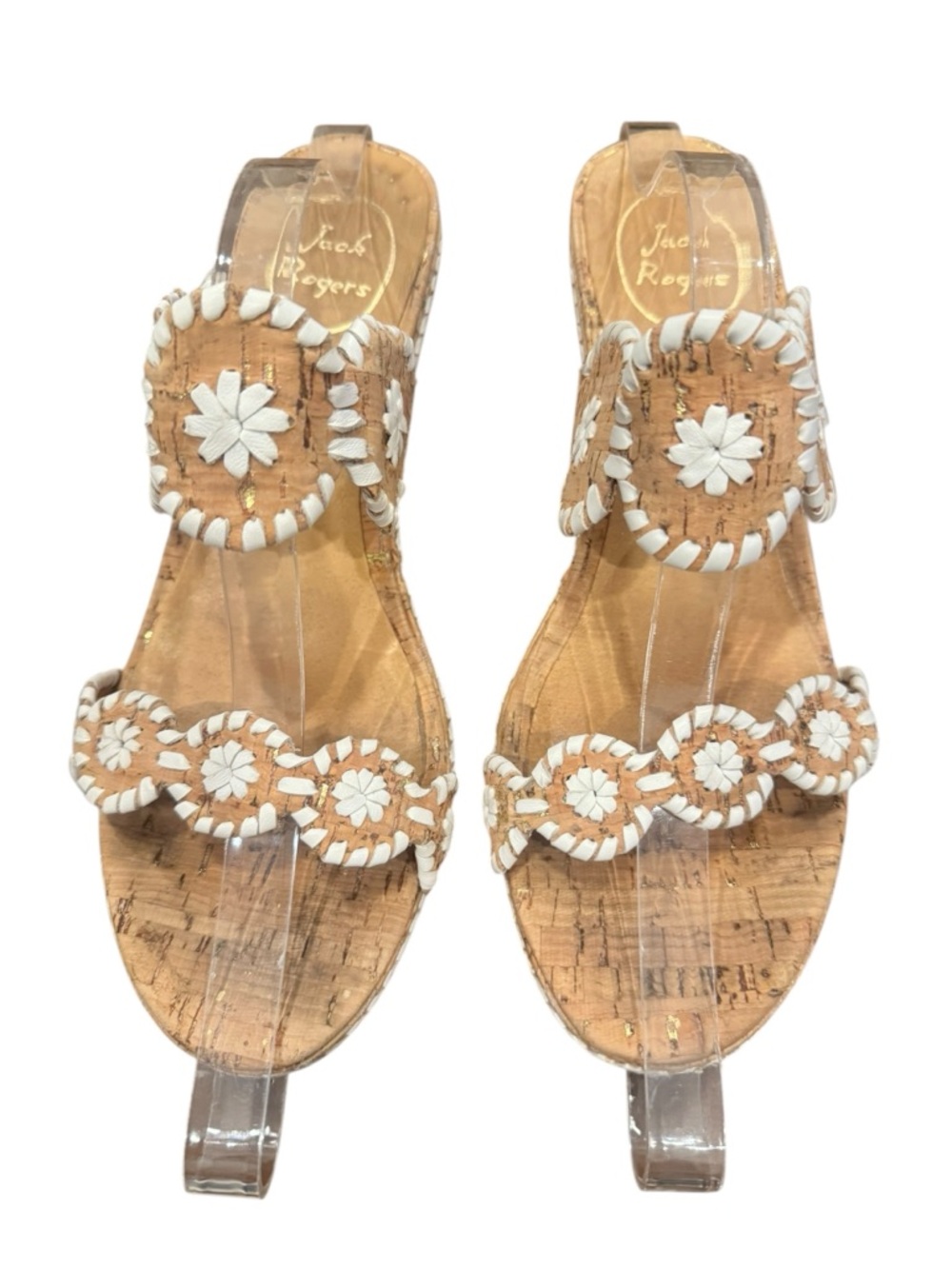 Jack Rogers Leigh Boho Women's Wedge Cork Sandal White 9M
